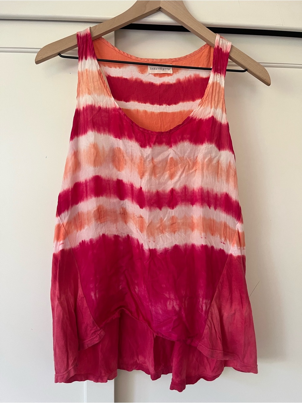 Silk and cotton tie-dye tank